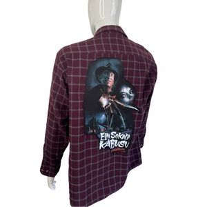 Freddy Krueger Nightmare Flannel Shirt:(Mens- Large, Womens- 2X) elm street